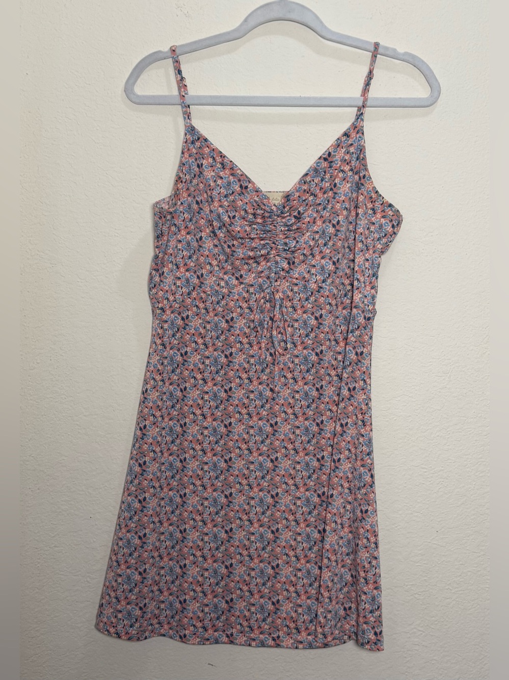 Altered State Floral Mini Slip Dress Large Pink Blue